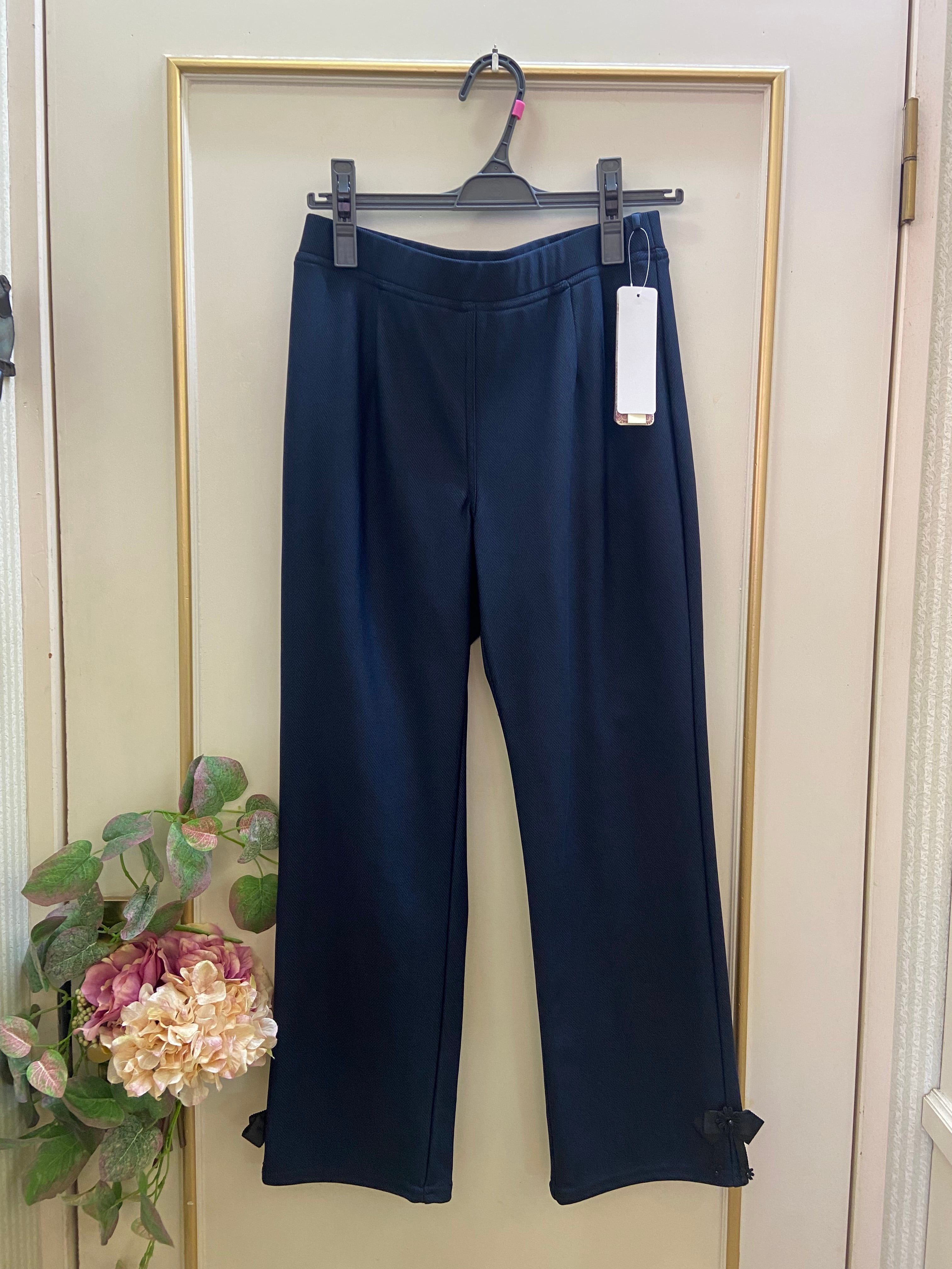 ☆【新作】2524007 スーパービューティー 裾レース×リボン 裏起毛