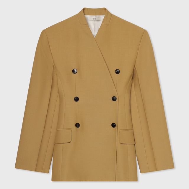CO　SCULPTURAL COLLARLESS JACKET　CAMEL