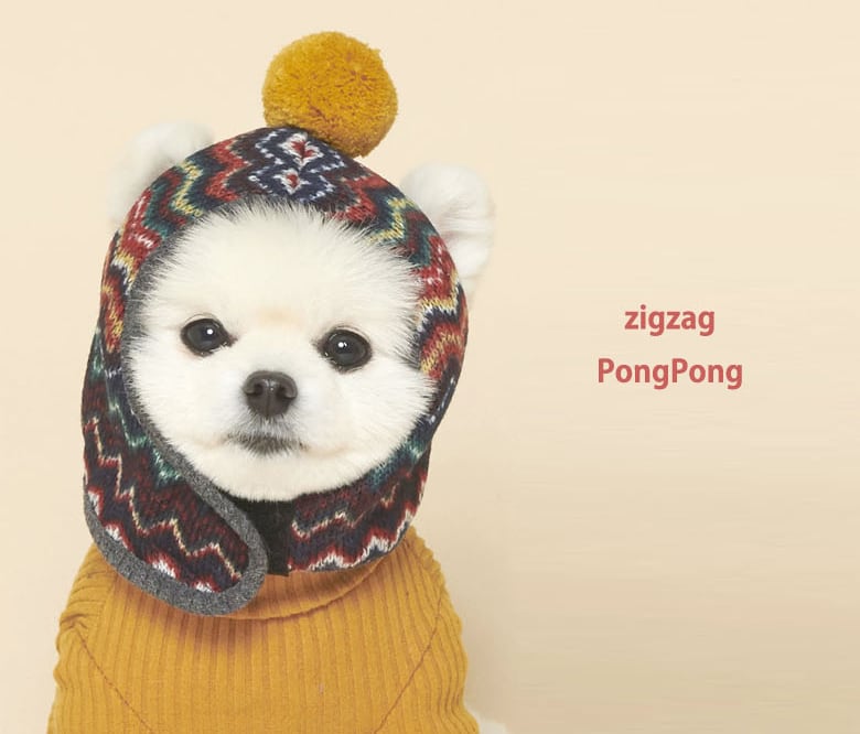【SALE】  pong pong knit hat 2color  /  犬服 ドッグウェア 犬の服 犬用 アクセサリー ペット用品 猫 小型犬 中型犬