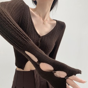 button design slim knit cardigan la1171