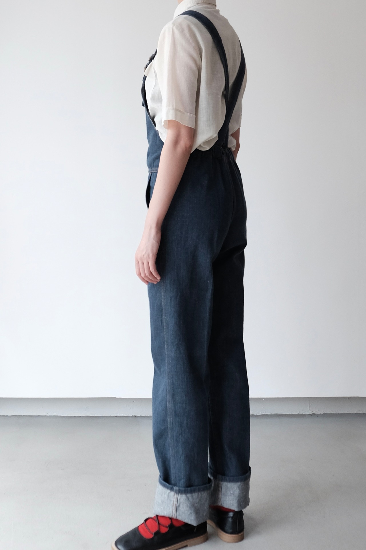 Himitsu no pocket denim salopette