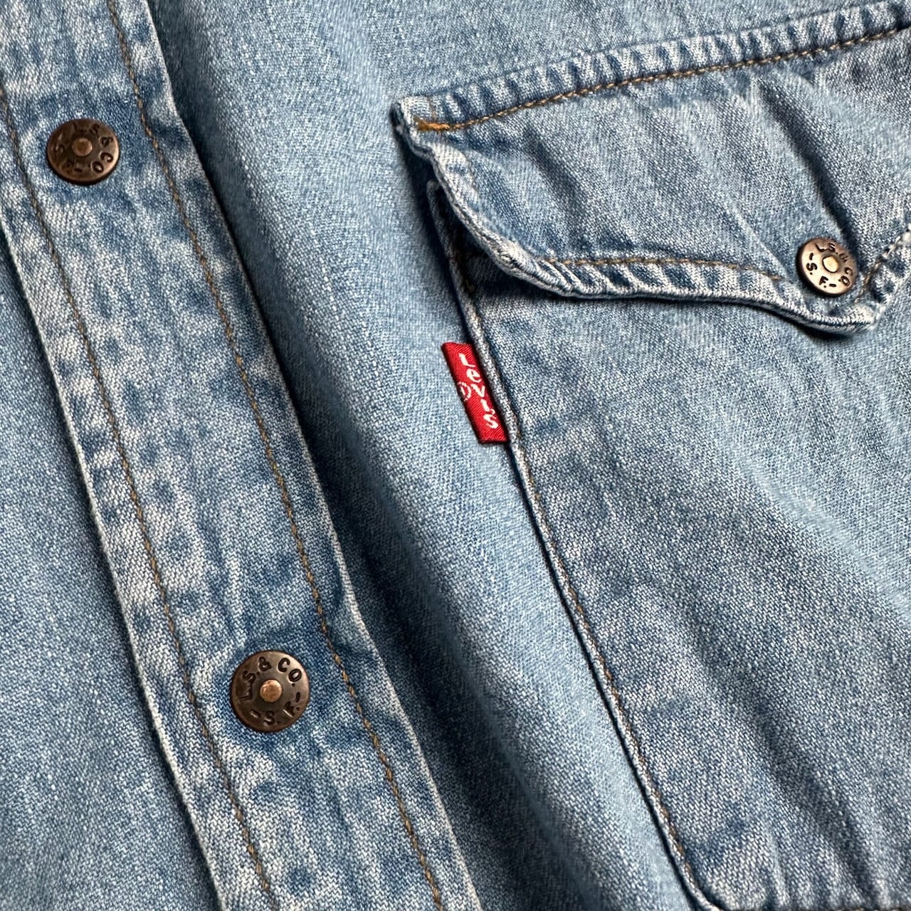 90s Levi's リーバイス ウエスタンシャツ デニムシャツ 良色落ち 青