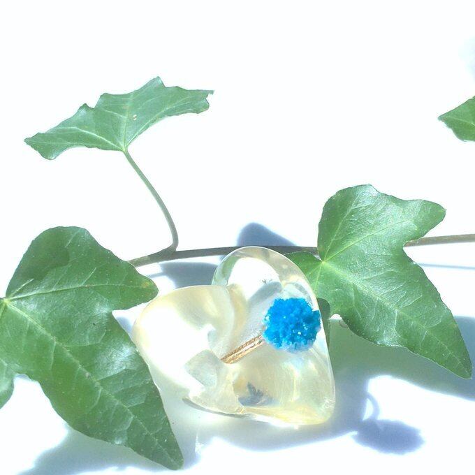 【一点物】✦⋆.青い星屑⋆.カバンサイト原石リング⋆.·14kgf⋆.·✦