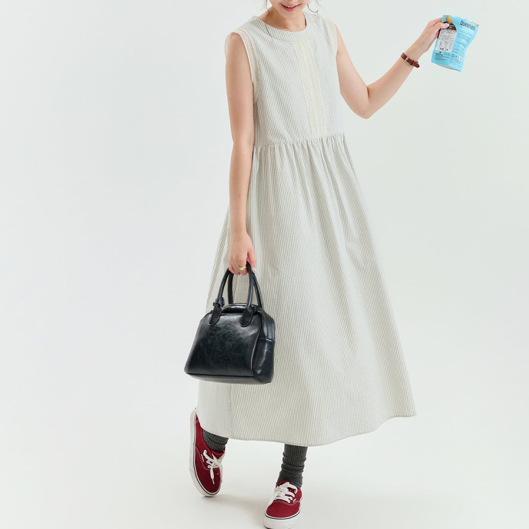 stripe sleeveless dress
