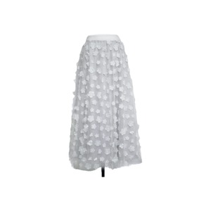 Flower design sheer tulle skirt