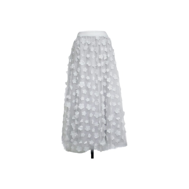 Flower design sheer tulle skirt