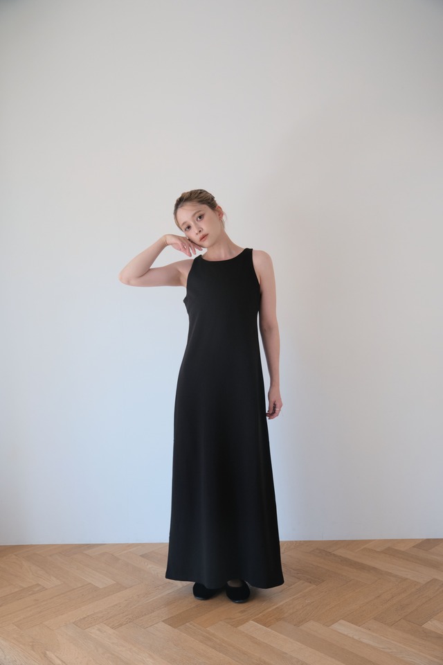 Simble Ponte Dress・Black/シンプルポンチドレス・ブラック