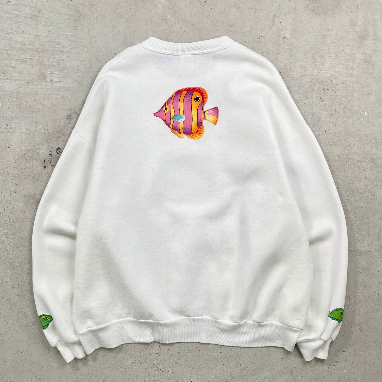90年代 USA製 熱帯魚 アニマルワッペン スウェットシャツ メンズ2XL 