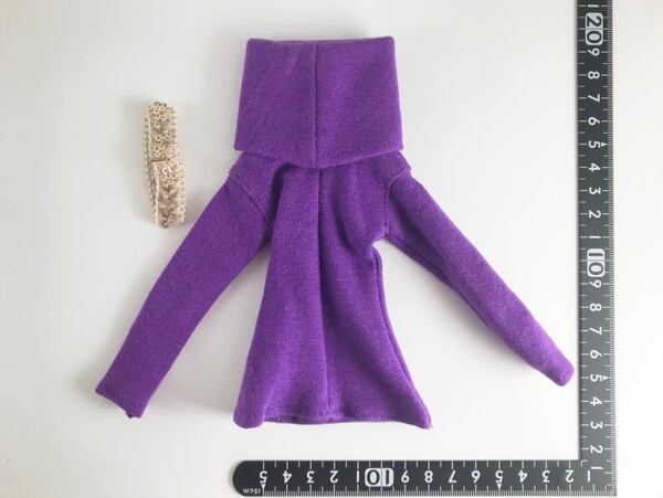 ドール服 1/6 女性用27 ネックスリーブカジュアルセーター パープル TV1107 VG - 画像2