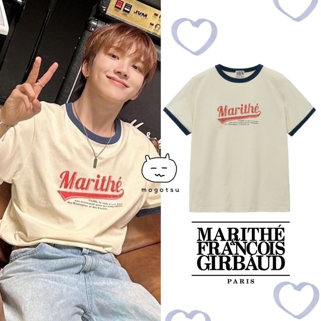★BOYNEXTDOOR ウナク 着用！！【MARITHÉ FRANCOIS GIRBAUD】M VINTAGE BASEBALL RINGER TEE ivory