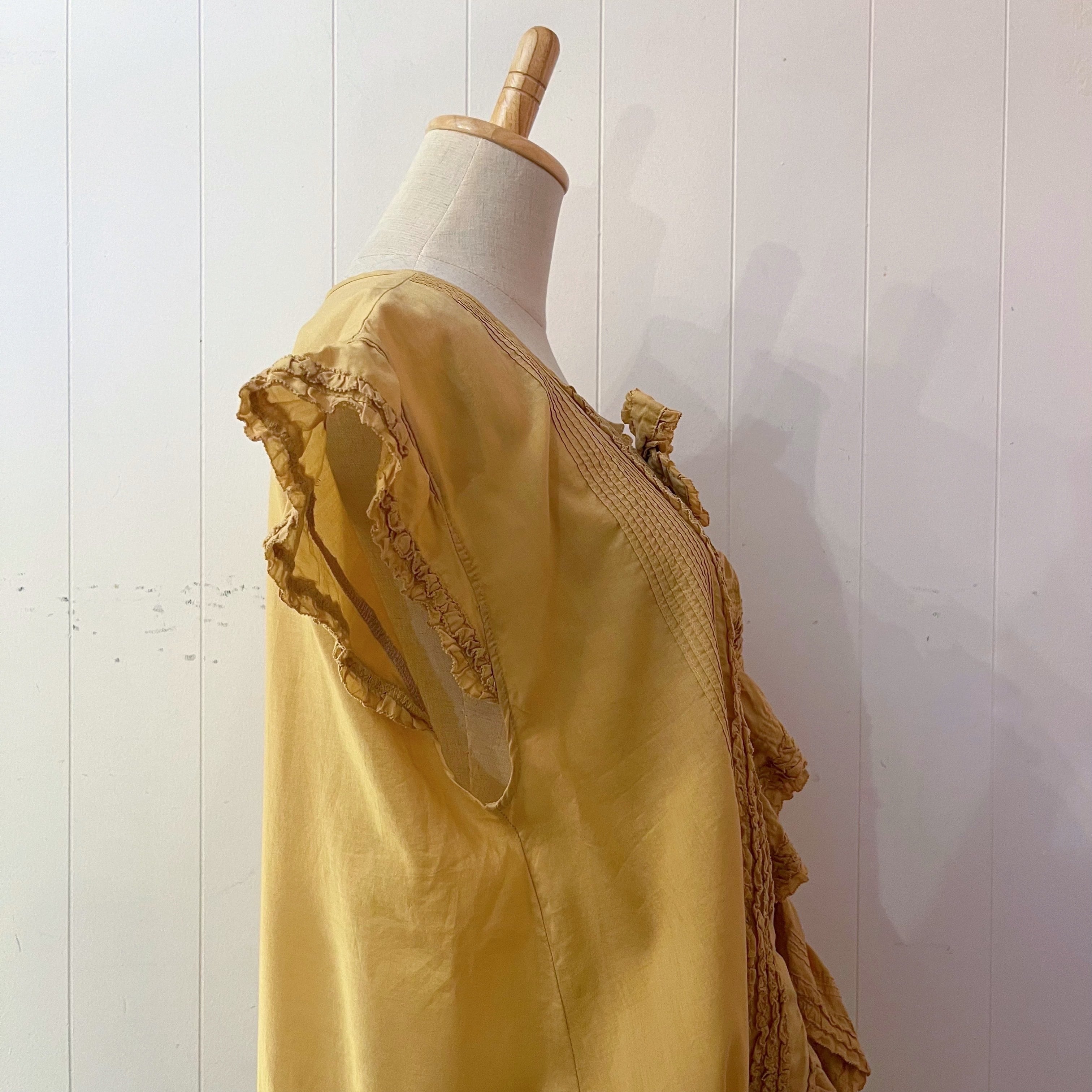 ketty / mustard frill ribbon vest