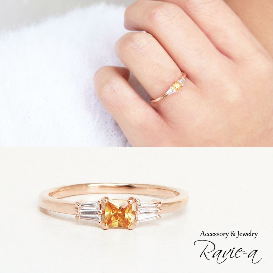 イエローサファイア 指輪 K10 ダイヤモンド | Ravie-a