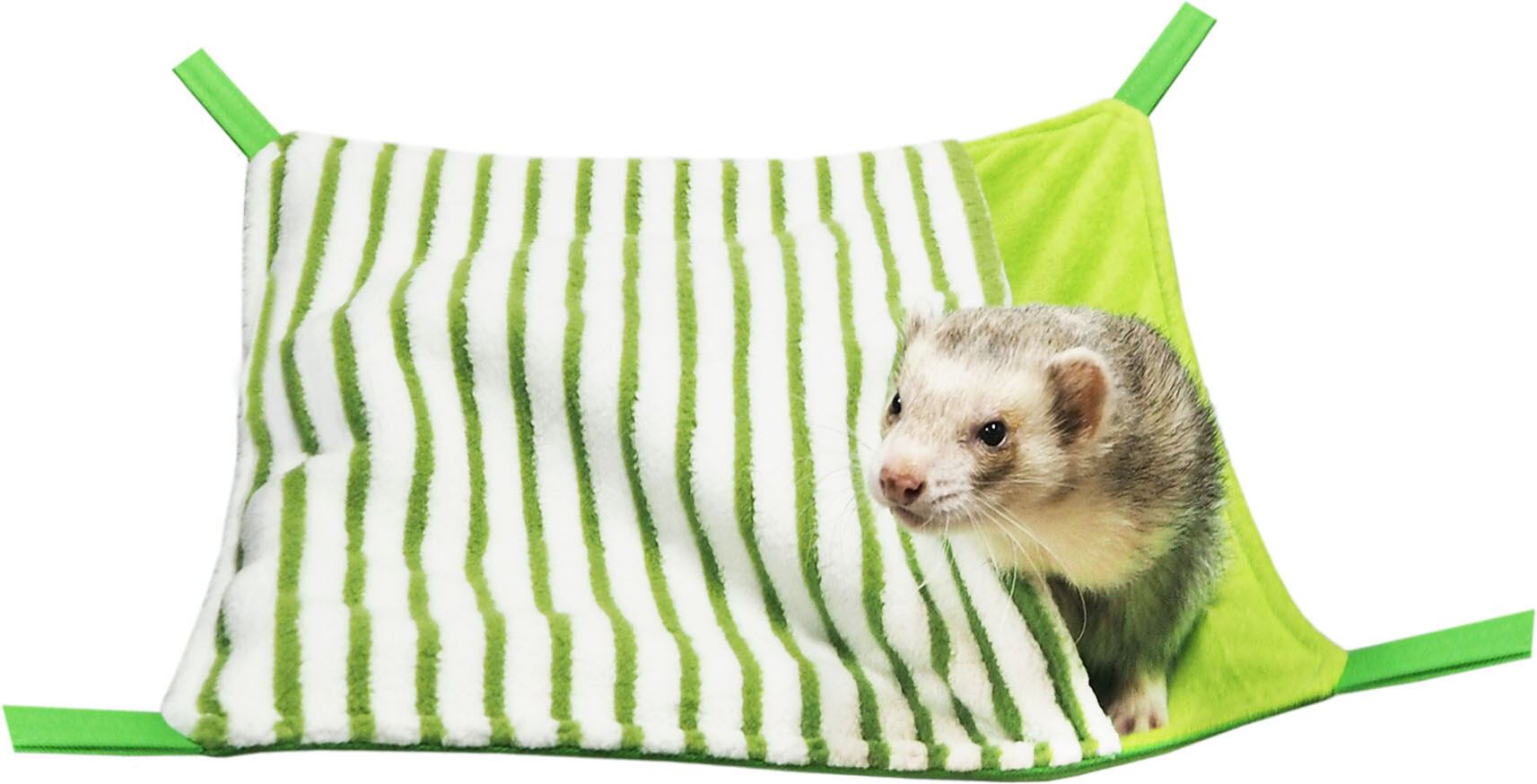 【フェレット】あったかボーダーハンモック レッド/ブルー/グリーン