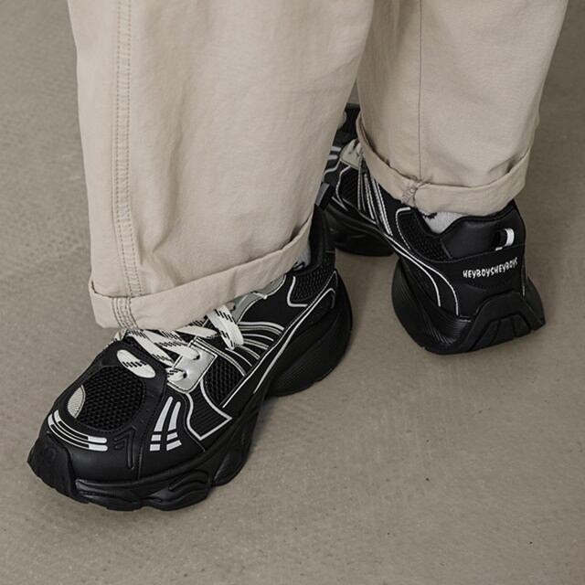 予約販売】スニーカー 韓国 メンズ バイカラー モノトーン ゴツ