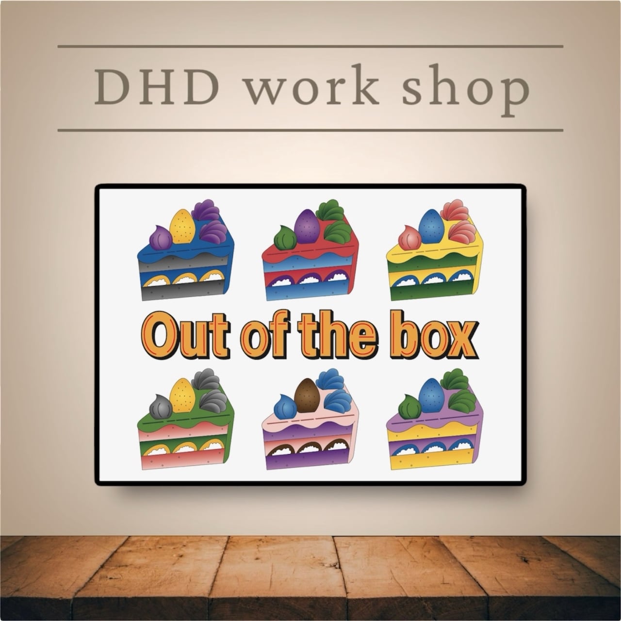DHD(M)002【フレーム付きインテリアポスターA2　ショートケーキ】