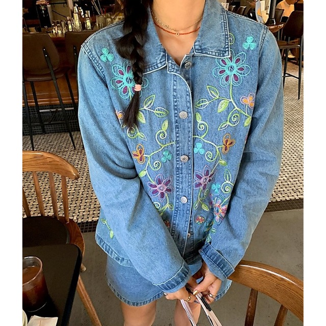 エンブロイダリーデニムセットアップ（単品購入可）［S-L］