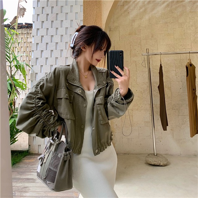 追加 限定発売 品質保証 ハイウエスト コート 短いスタイル 簡約 カジュアル