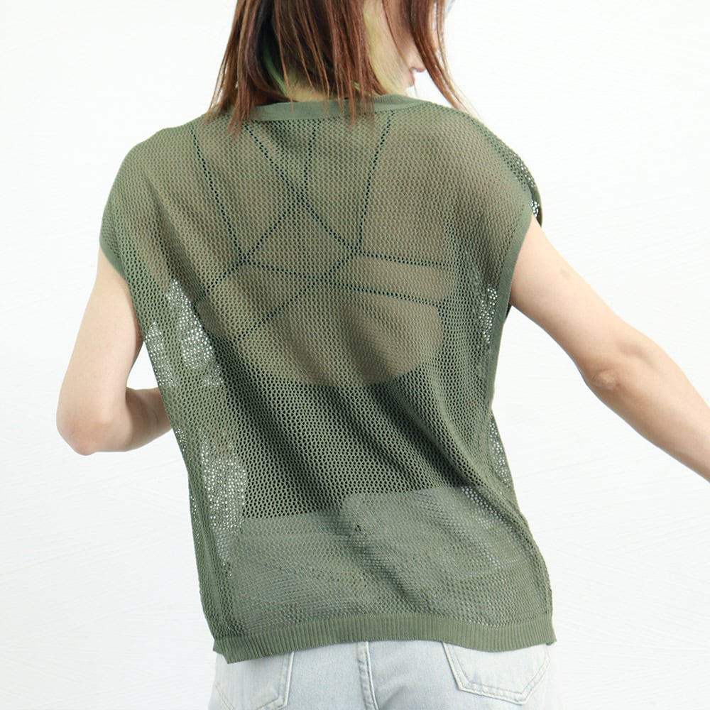 透かし編み サマーニット レディース 春夏 トップス 重ね着 おしゃれ きれいめ 大人 かわいい 透け感 フレンチスリーブ メッシュ 大人可愛い 大人女子