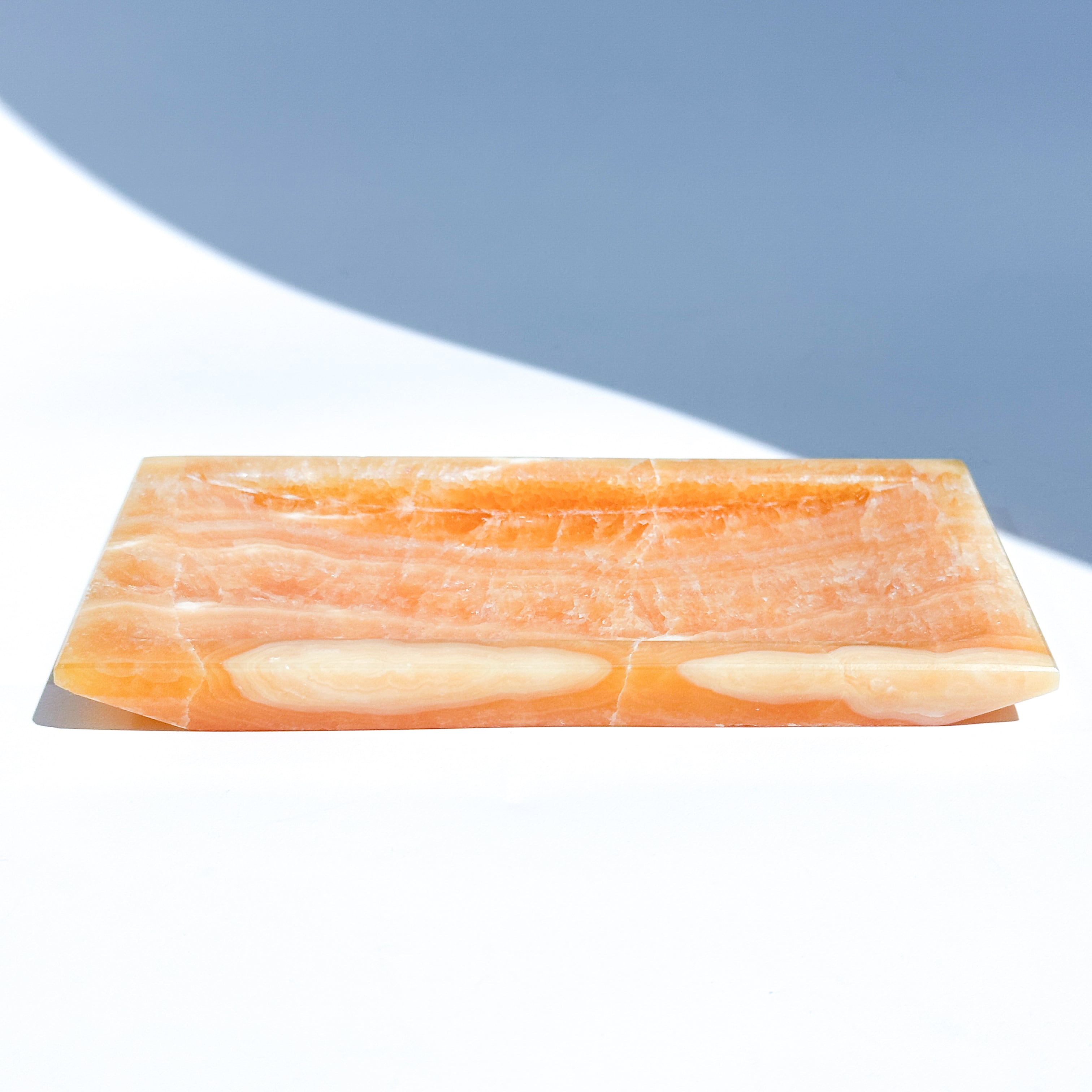 オレンジカルサイトお皿セット オレンジカルサイトのトレー 01◇ Orange Calcite ◇ 天然石・鉱物
