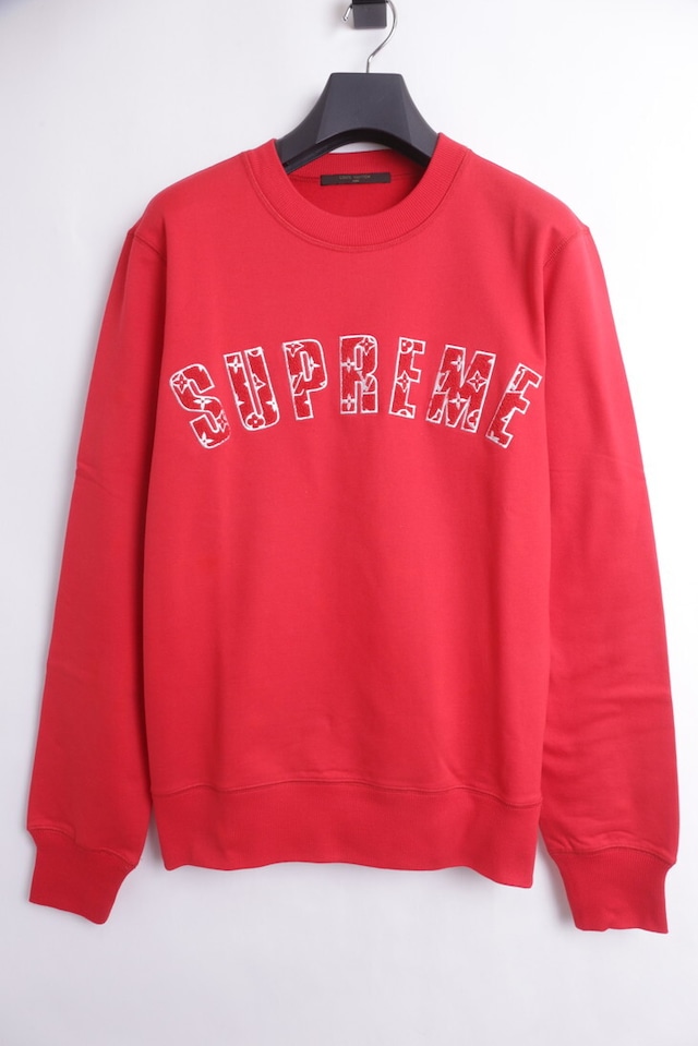 Supreme × LOUIS VUITTON ARC LOGO CREWNECK SWEAT RED XS 400JJ0040