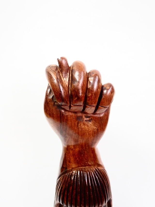 Vintage wood carved figa fist