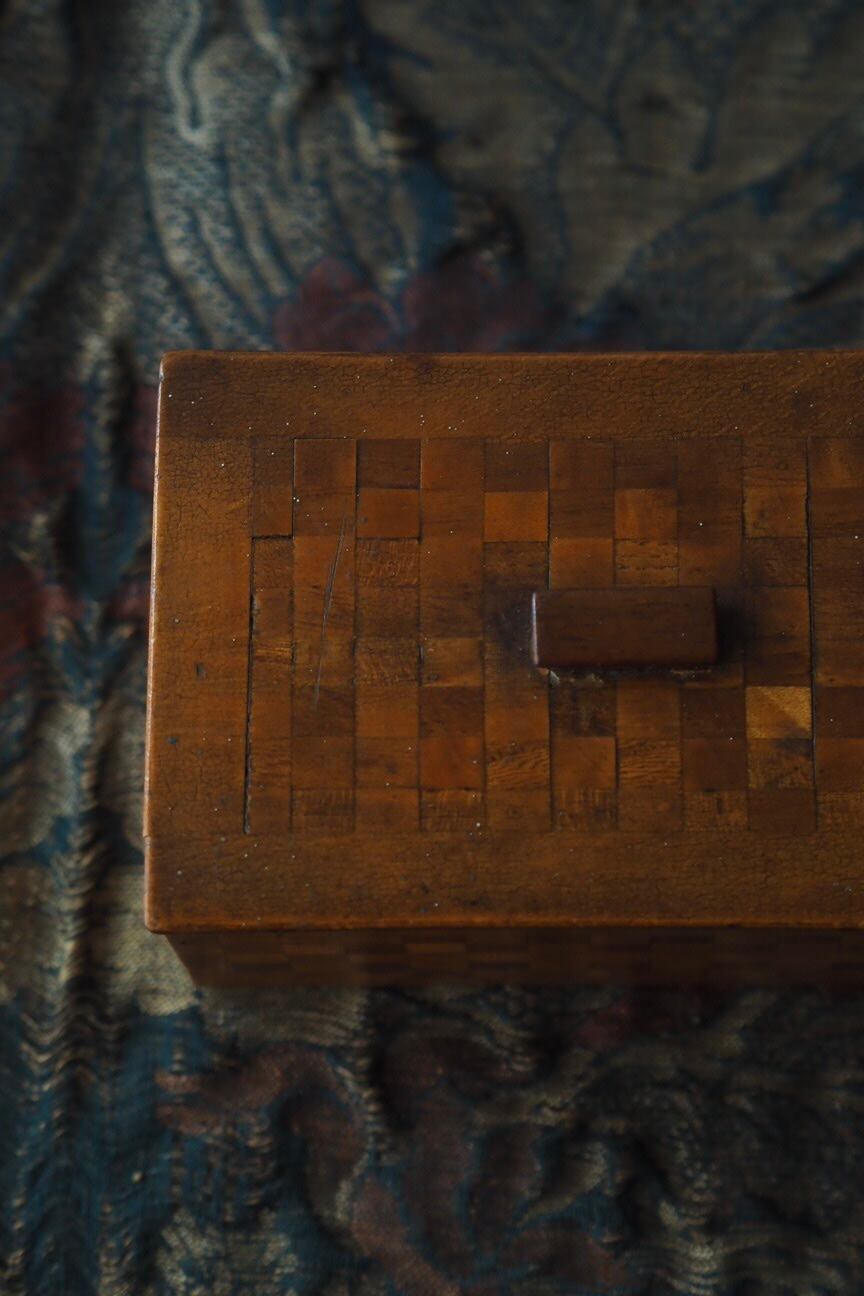 市松象嵌木箱-antique wood inlay box | アンティーク.ヴィンテージ