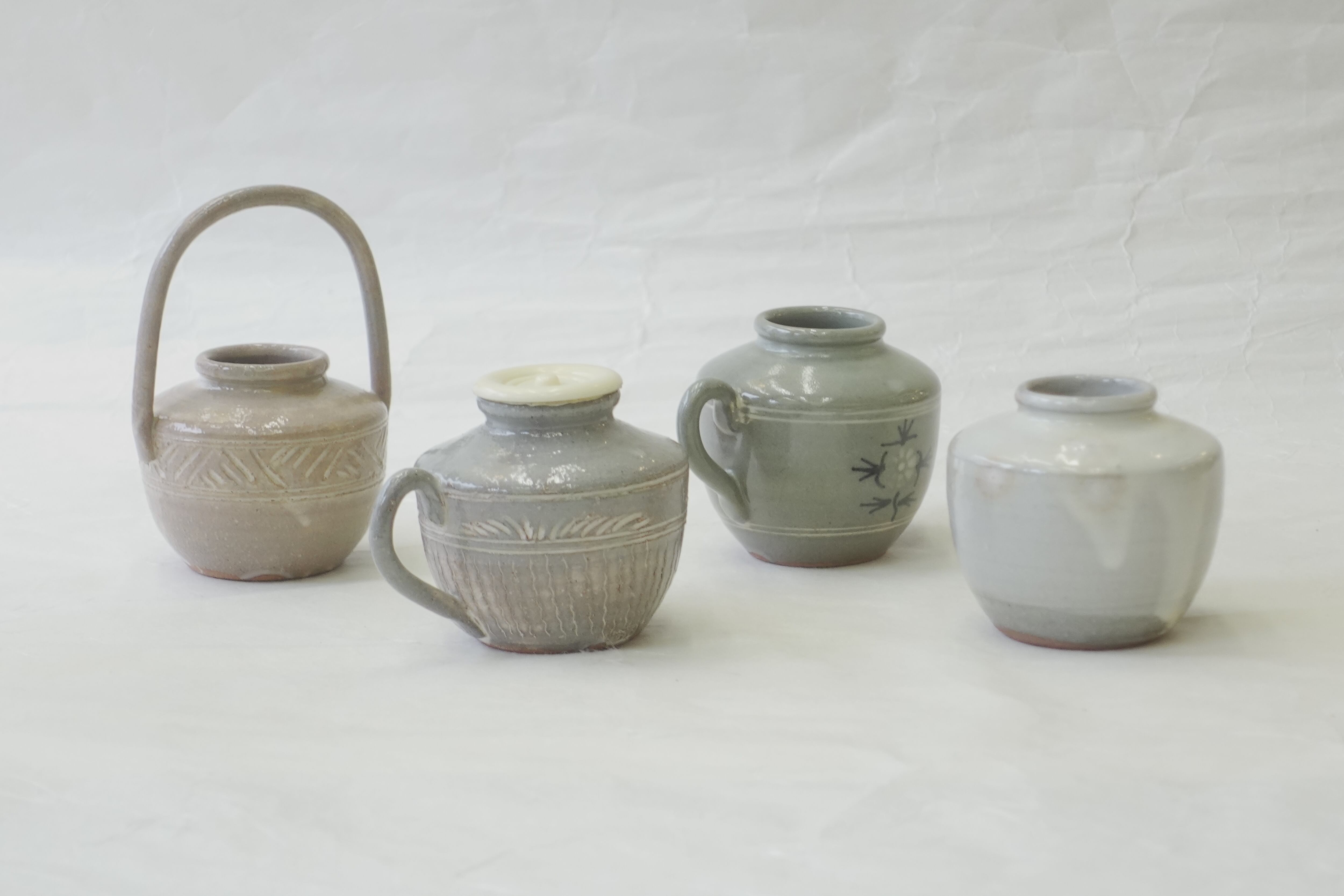 清水焼 水出宋絢（みずいでそうけい）作 色変わり 四滴（してき）茶入