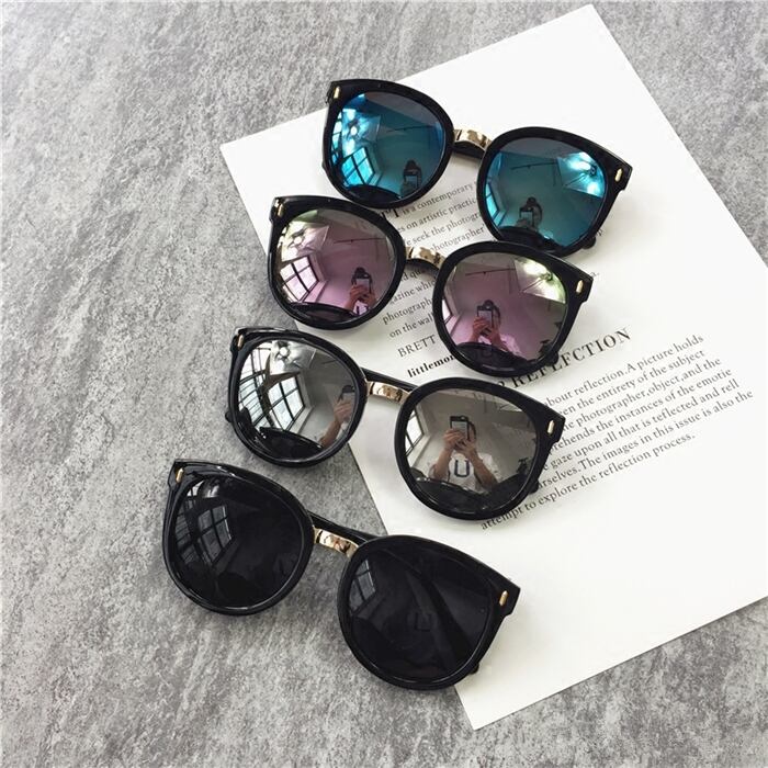 ワイルドインのネットレッドレトロバージョントレンディなサングルサングル女性の大きなフレームラウンドフェイス男性と女性のサングルトレンド ブラック・アイド・ピーズ11856534033