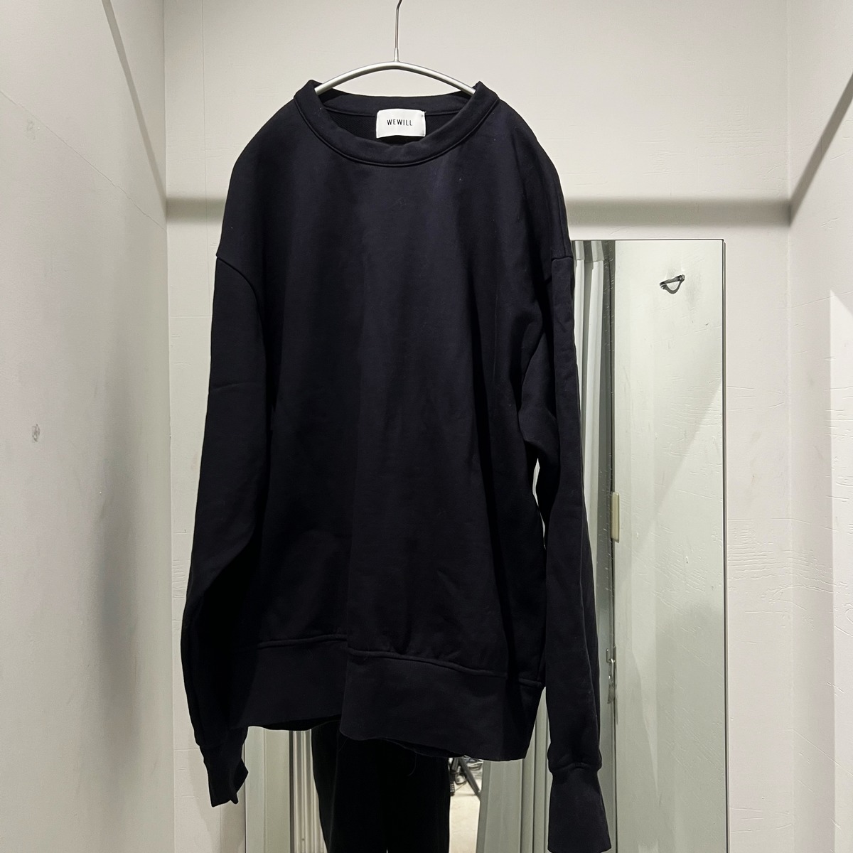 WEWILL ウィーウィル LOOSE SWEATSHIRT スウェット ネイビー size3 W 