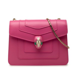 ブルガリ セルペンティ フォーエバー チェーンショルダーバック ピンク レザー レディース BVLGARI 【中古】