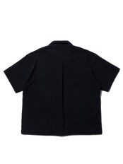Pile Open Collar S/S Shirt - Black -