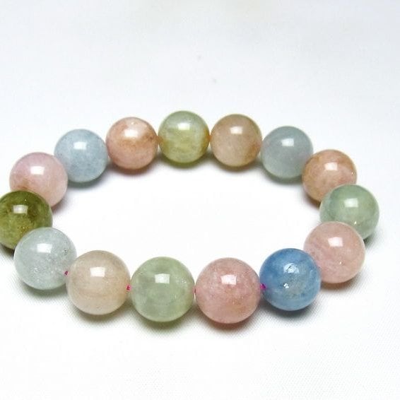 ミックスカラーベリル ブレスレット 14mm 一点物 メール便可 [M便 1/10] 111-48745