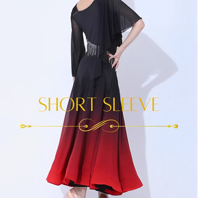 フローティング　シアースリーブ　グラデーションドレススカート　　ds0278