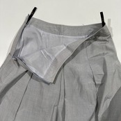 DAKS ダックス 綿&麻 フレアスカート 38/グレー/プリーツ