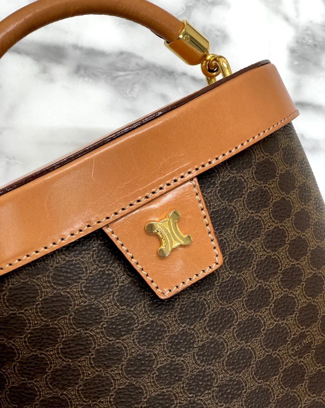 CELINE セリーヌ マカダム トリオンフ ブラゾン 2WAY ミニバッグ 