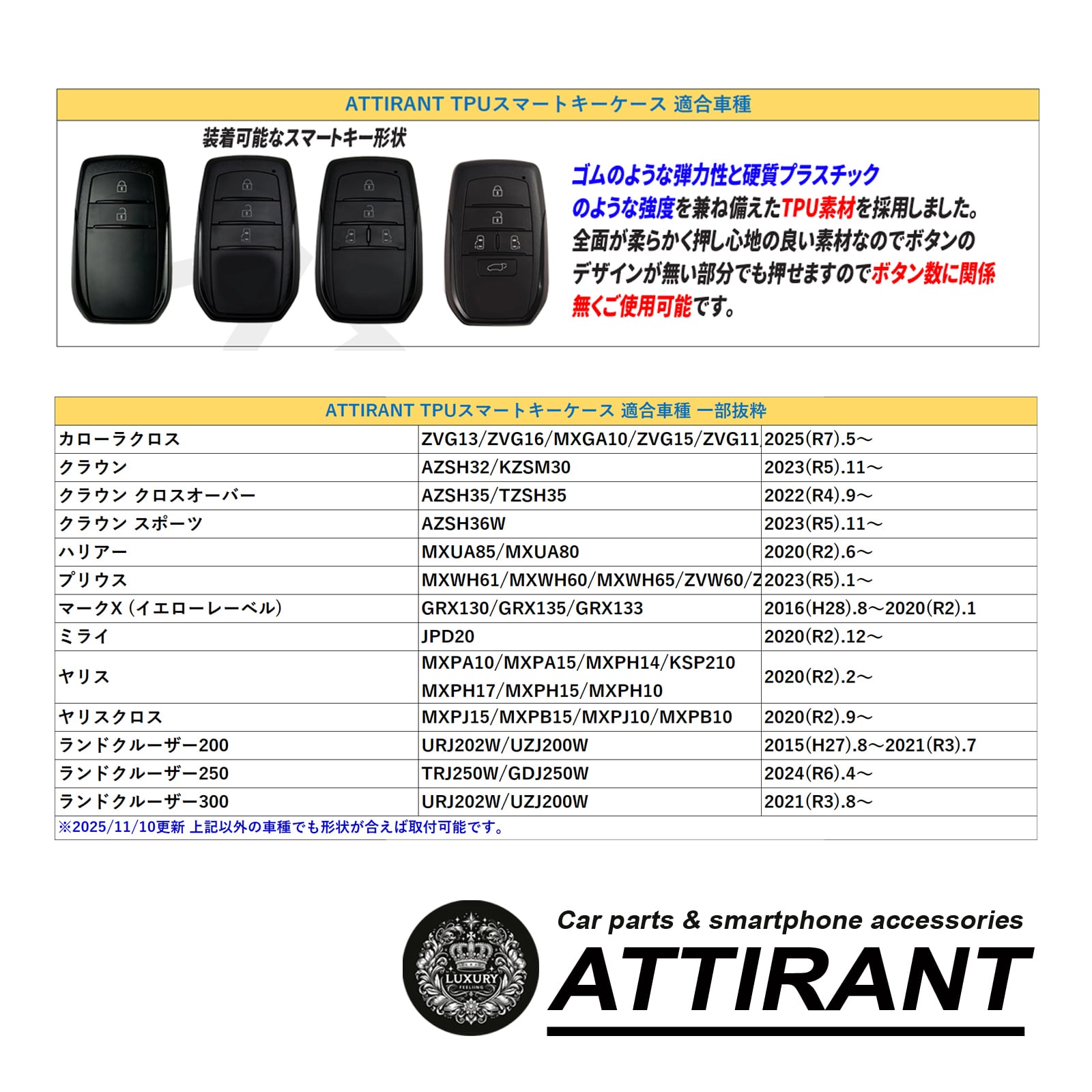 クラウン スポーツ AZSH36W スマートキーケース TPU 高耐久 ぴったり