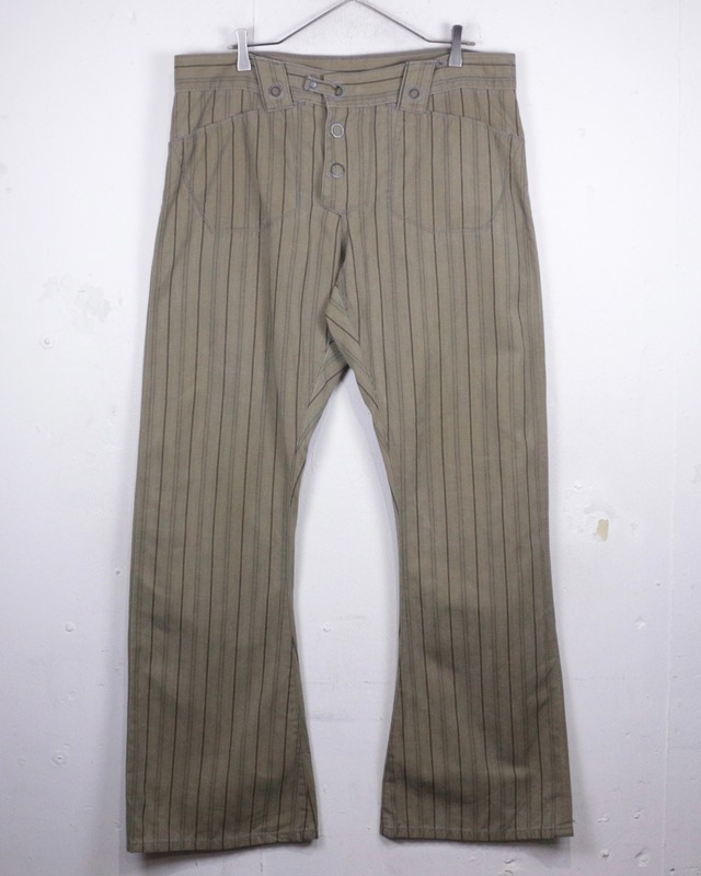 【Caka act2】“GUESS” Stripe Pattern Vintage Flare Pants