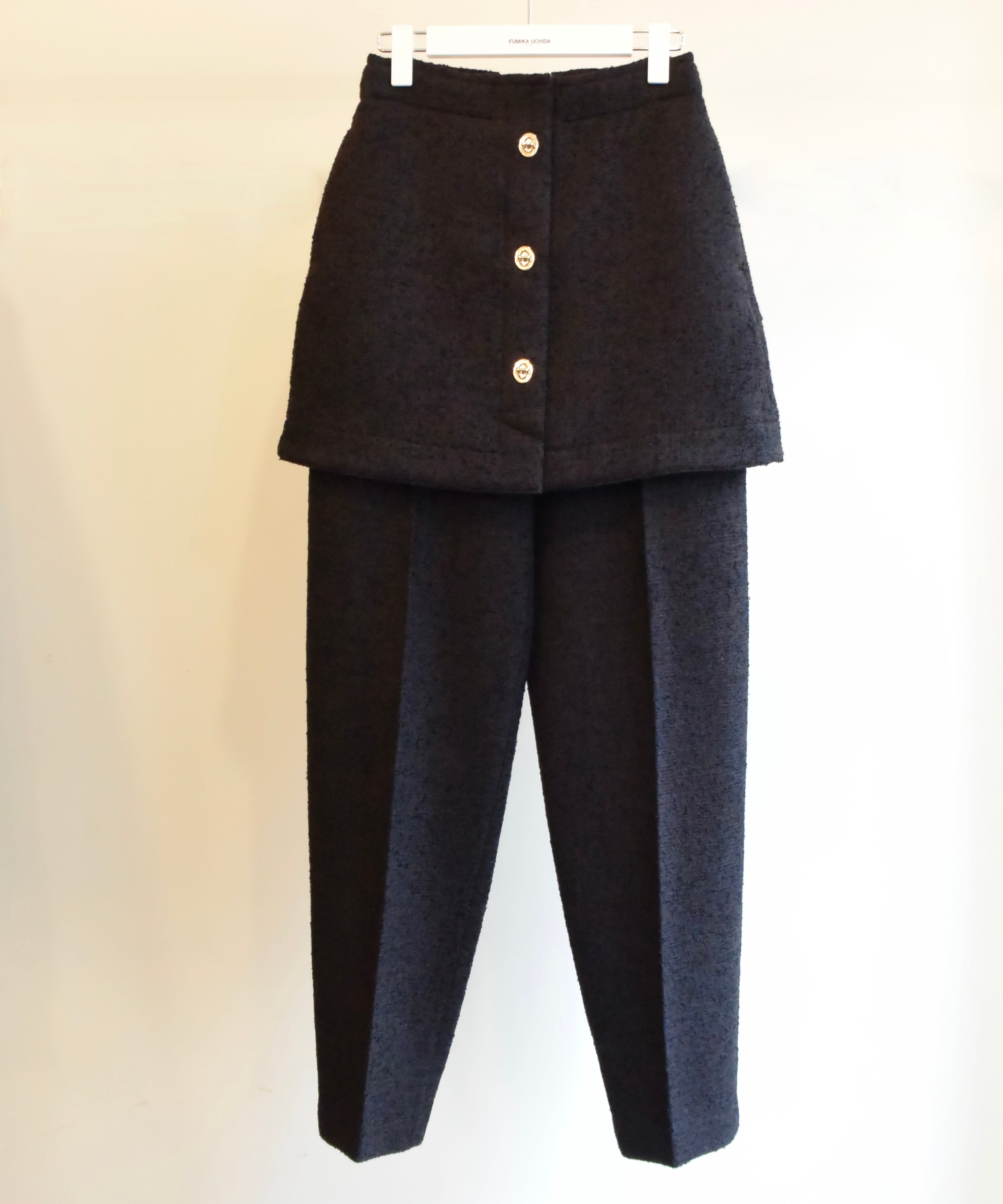 FUMIKA UCHIDA / FU-M-PT002 BOUCLE MINI-SKIRT ON SLACKS 
