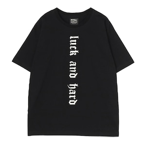 Yohji Yamamoto  PEACE AND AFTER MESSAGE PRINT ROUND NECK HALF SLEEVES TEE  BLACK