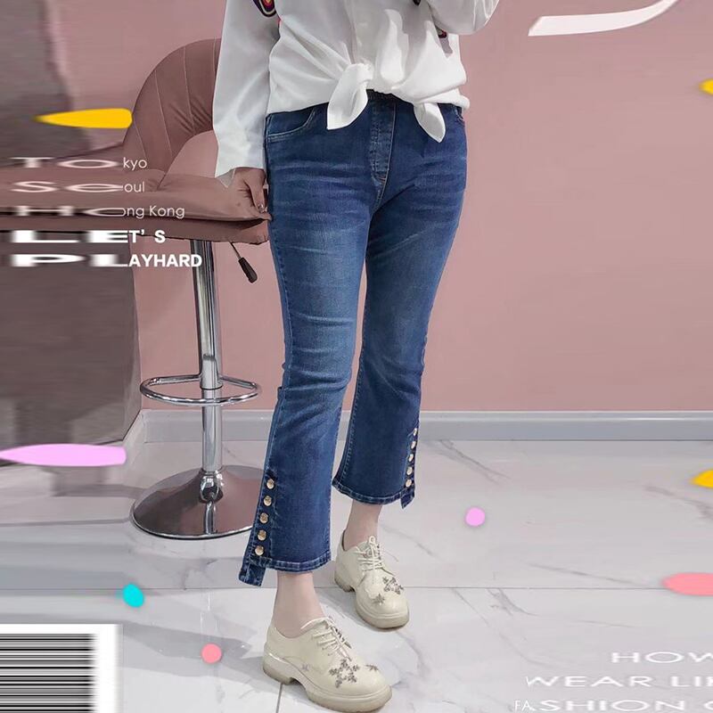 ジーンズ スプリング 大きめサイズ 春物 ミックスインファッション73025467106