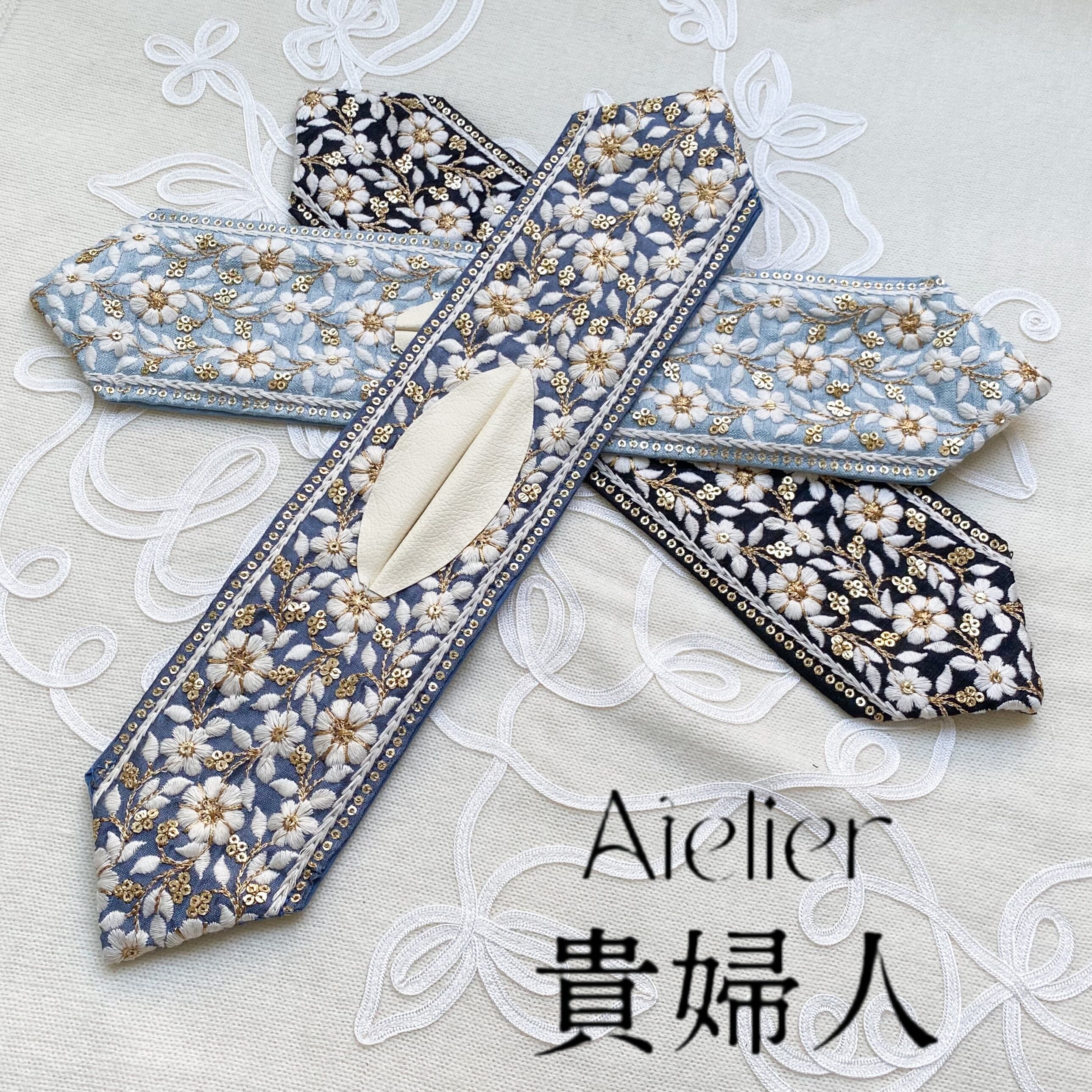 夏用 レース リボン 道中着 グレーカラー 着物 035a p リボン付