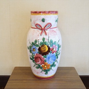 イタリア製 大きなハンドペイントのつぼ（花瓶）