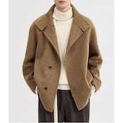 ボタンフロント ヒップ丈ジャケット af0438