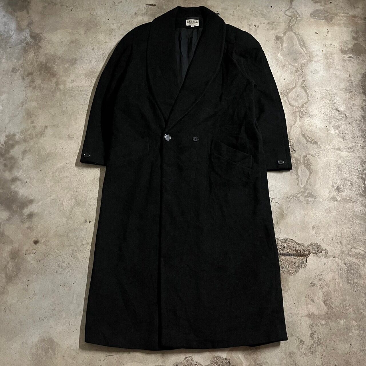 EURO_vintage〗made in Poland shawlcollar cashmereblend long coat 