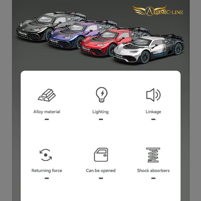 メルセデス AMG ONE 1/24 ミニカー 全4色 ライト点灯 エンジンサウンド