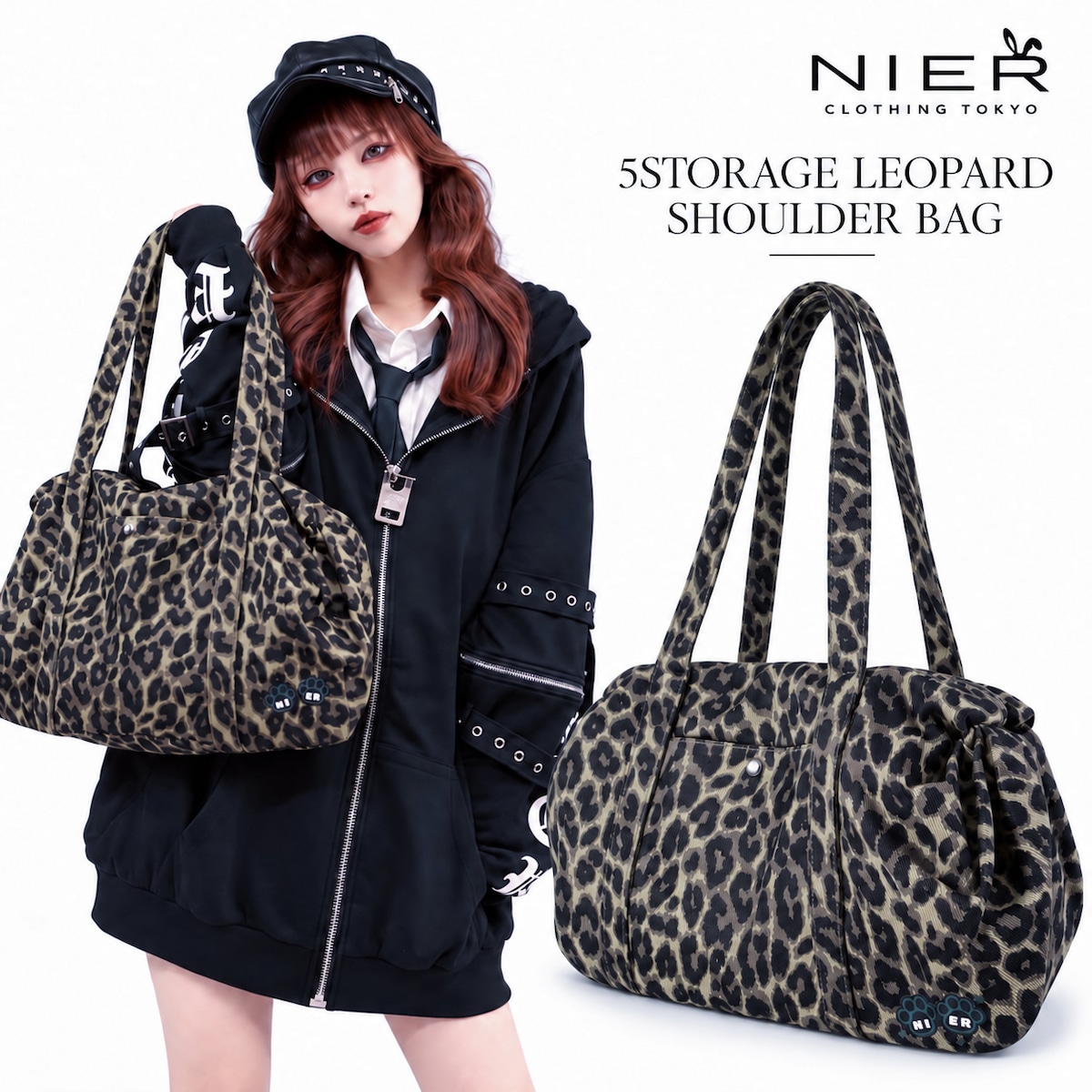 5STORAGE LEOPARD SHOULDER BAG | NIER CLOTHING