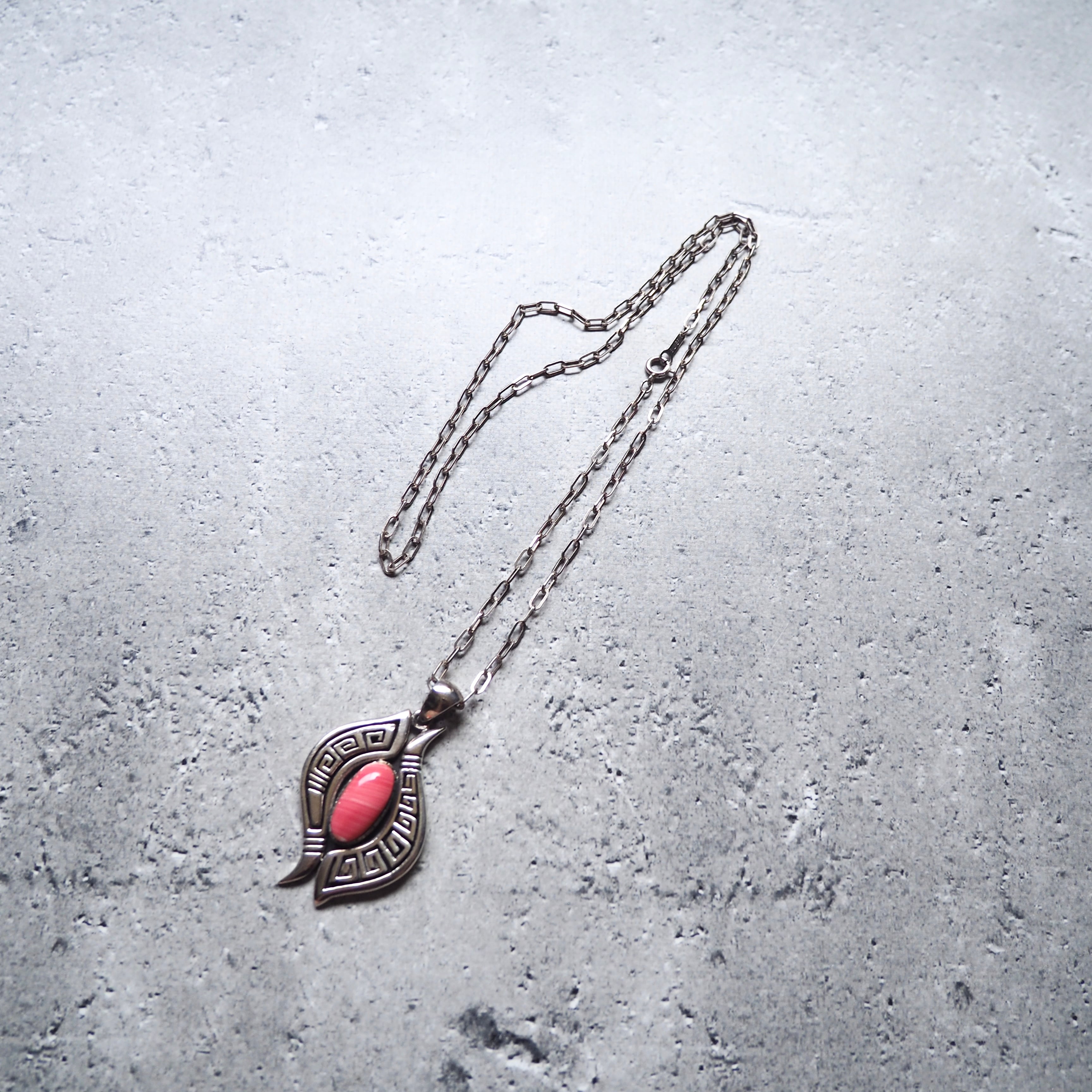 ” Silver 925 ” Spiny stone Custom vintage indian jewelry necklace