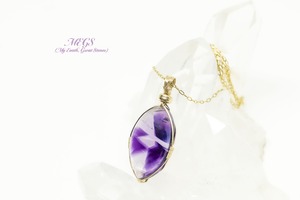 【女神巻き®】トラピッチェアメジスト～愛の結晶 ワイヤーアートペンダントトップ