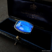 英国アンティークジュエリー スターリングシルバー モルフォ蝶ブローチ