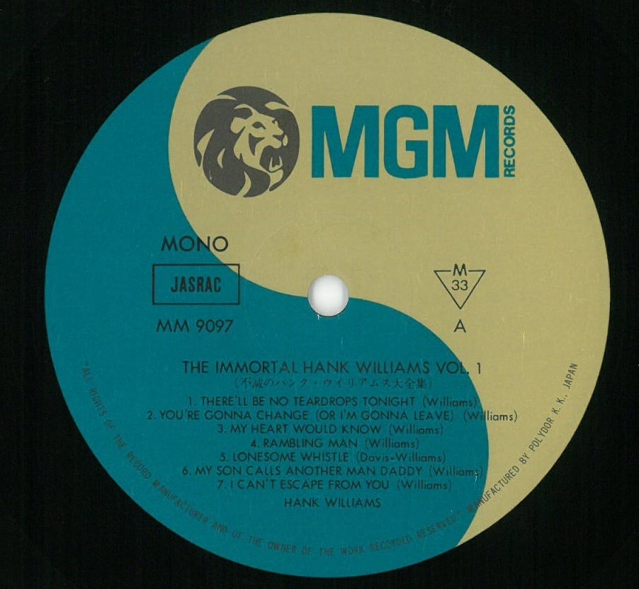 music　IMMORTAL　Americana　・　HANK　recordの通販　WILLIAMS./　(LP)　WILLIAMS　THE　HANK　Vinyl　日本盤　弦曲堂